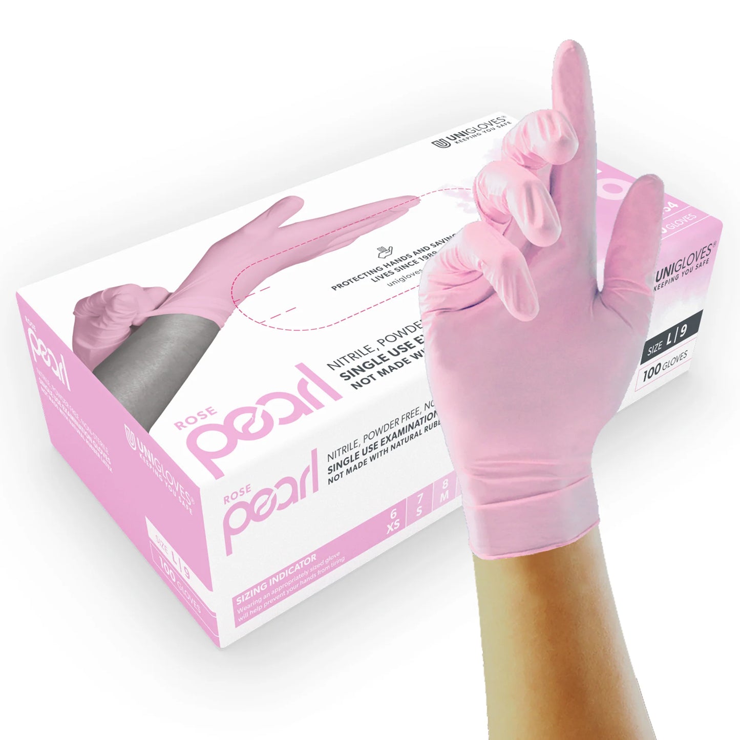 Gloves - Rose Pearl Nitrile (Pink)