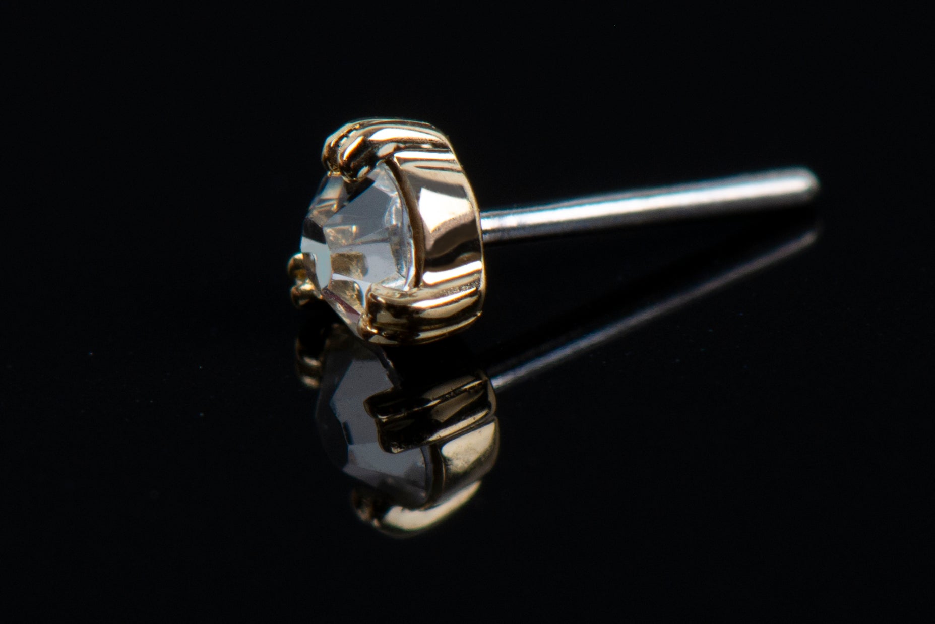 Gold CZ Prong Pin (5/box)