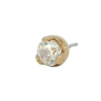 14k Gold Prong Set CZ - Threadless End (10/box)