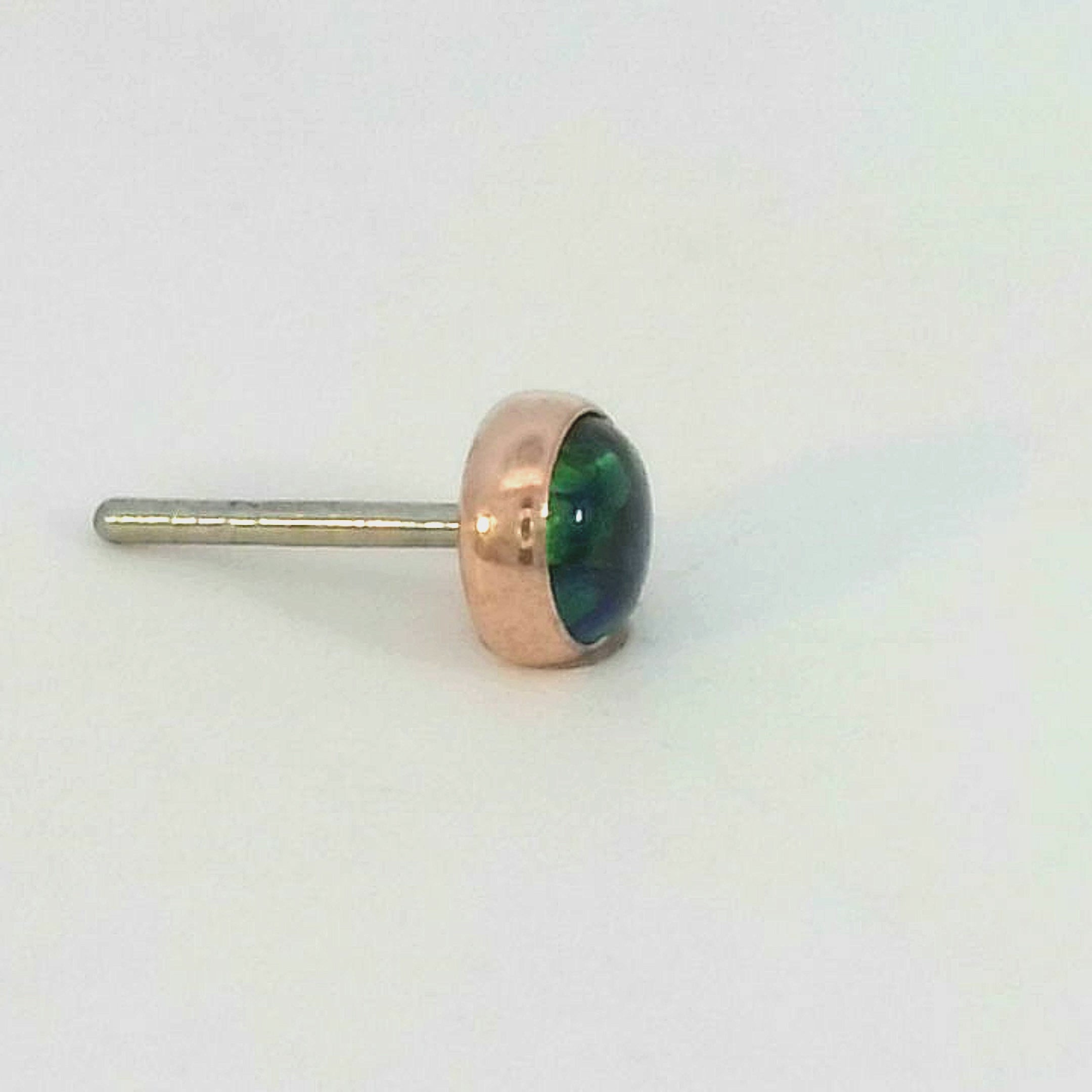 14k Gold Black Opal - Low Profile Threadless End (10/box)