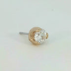 14k Gold Prong Set CZ - Threadless End (10/box)