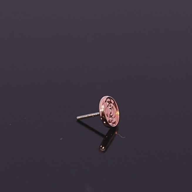 14k Gold Simple Rose Disk - Low Profile Threadless End (5/box)