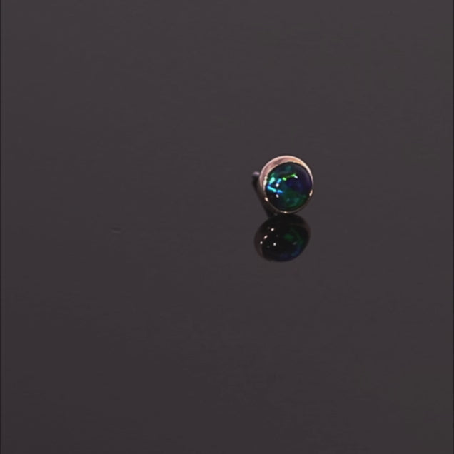 14k Gold Black Opal - Low Profile Threadless End (10/box)